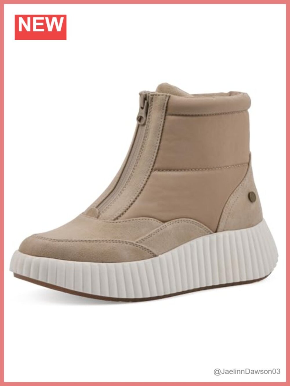 White Mountain Downtown Platform High-Top Sneaker Bootie Zip Closure Water